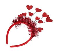 VALICLUD Cupid Heart Headband Shimmering Sequins Red Love Shaped Hair Hoop for Valentine's Day Parties Weddings and Birthday Celebrations Charming Glittery Hair Accessory for Girls