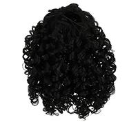 VALICLUD Curly Long Ponytail Hair Piece Adjustable Drawstring Extension for Women Black African Small Curl Synthetic Hairpiece Comfortable Natural Look for Weddings Proms Cosplay Daily Use