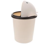 VALICLUD Cute Bear Shaped Wastebasket Swing Lid Trash Can 10L Plastic Large Capacity for Office and Living Room Waste and Garbage