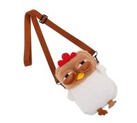 VALICLUD Cute Chicken Crossbody Bag for Girls Fluffy Plush Cartoon Handbag Funny Animal Purse Ample Storage for Boy Girl and Versatile Tote for Shopping and School