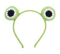 VALICLUD Cute Frog Crochet Headband for Women Fun Makeup and Spa Accessory Soft Woolen Yarn Hairband for Parties Festivals and Themed Events