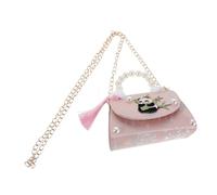 VALICLUD Cute Panda Shoulder Bag with Pearl Details Crossbody and Sling Purse for Lightweight Chinese Style Handbag for School Parties and Daily Use Birthday Gift