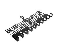 VALICLUD Decorative Iron Key Holder Wall Mounted with Artistic Hooks for Keys Umbrellas Coats Rustic Black Wall Shelf Rack for Entryway Bedroom Kitchen Bathroom Storage