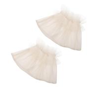 VALICLUD Decorative White Mesh Wrist Cuffs Elastic Fake Sleeve Pair for Nail Art Photography Bride Salon Wedding Party Accessories