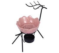 VALICLUD Deer Incense Burner with Rose-shaped Tealight Holder for Home Office Aromatherapy Relaxation Decorative Aroma Diffuser Gift