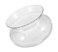 VALICLUD Desktop Plastic Fish Tank Round Fish Bowl for Betta Fish for Home Decor Compact Terrarium Planter Holder for Small Spaces