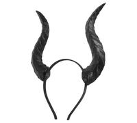 VALICLUD Detachable Bull Horn Headband for Halloween Cosplay, Black Pu and Iron Material, Easy to Carry and Fits Snugly, for Day the Dead Costumes and Party Decorations