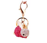 VALICLUD Diamond Keychain Rabbit Car Key Ring Metal Pendant Decorations Cute Keyring for Bag Wallet