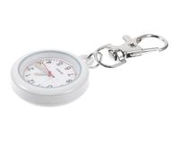 VALICLUD Digital Nurse Watch Clip-on Fobwatch Chronograph Week Display Large Numbers Stainless Steel Silicone White Portable Pocket Watch for Nurses Students Doctors