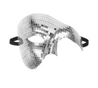 VALICLUD Disco Ball Half Face Mask Silver Mirrored for Women Lightweight Portable Party Accessory for Halloween Birthday Club Dj Events