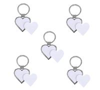 VALICLUD DIY Handmade Heart Keyring 5pcs Blank Keychains Heat Transfer Key Holder for Custom Crafts