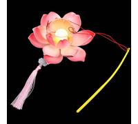 VALICLUD DIY Lotus Lantern Kit for Mid-Autumn Festival, Portable Pink Small Handmade Lantern Materials Set for ’ Party Decoration and Festival Home Lighting