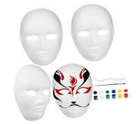 VALICLUD DIY Paper Mask Lightweight Paintable Blank Masks for Painting with Color Paints and Pens Creative Family Fun for Halloween Mardi Gras Masquerade Events
