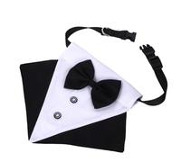 VALICLUD Dog Drool Bib Bandana Collar with Bow Tie, Black Small Pet Triangle Scarf for Dogs, Stylish Pet Collar Accessory Suitable for Daily Wear and Special Occasions