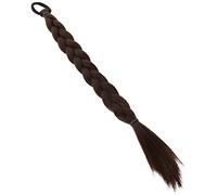 VALICLUD Double Ponytails Braiding Hair Extensions Straight Real Braided Ponytail Invisible Black Full Faux Longs Hairpiece Fake Dark Synthetic Braids Colored Messy High Temperature Wire