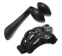 VALICLUD Double Row Jingle Foot Tambourine Portable Hands-free Percussion Instrument with Heel Shaker with Strap and Metal Jingles for Drummers and Guitarists for Solo and Ensemble Shows