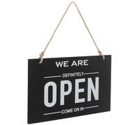 VALICLUD Double Sided Open Closed Door Sign Versatile Design with Density Board and Jute Rope Black for Business for Store and Home Decor Outdoor Shop Open Signs