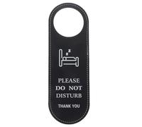 VALICLUD Double Sided Pu Do Not Disturb Door Hanger Sign for Hotel Privacy and Housekeeping Black Hotel Door Plaque with Cleaning in Progress Message Easy Hang for Service