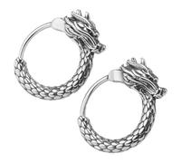 VALICLUD Dragon Pattern Earrings Hoops Retro Men's Earrings Ethnic Style Dragon Fashion Jewelry for Men's