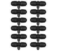 VALICLUD Drip Irrigation Tee Connectors with Pp Material 12pcs and Black Colour, Featuring Versatile Application and Precise Water Distribution for Irrigation Tubing for Greenhouses