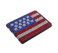 VALICLUD Driver's License Case with American Flag Rhinestone Design Elegant Vehicle Document Organizer Wallet for Cards and Ids Portable Car Registration Holder for Women SUV Accessories