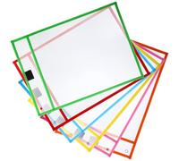 VALICLUD Dry Erase Sheet Protectors with Multi-Color Assortment for Binders 6pcs Acid-Free Document Holders Reusable Writable File Sleeves Random Color for Office and School Organization