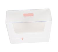 VALICLUD Dustproof Cosmetic Storage Box with Transparent Lid Plastic Medicine Storage Organizer for Bedroom and Desk Compact White Countertop Cabinet for Skincare and Accessories