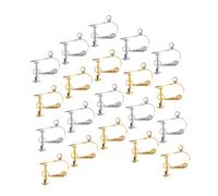 VALICLUD Earring Clamps 20pcs Clip on Earring Clips Non Pierced Parts Copper DIY Jewelry Making Findings Silver and Golden Easy to DIY Not Easy to Deform for Making Clip-on Professional