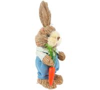 VALICLUD Easter Straw Woven Rabbit Easter Bunny Decoration Bunny Shape Lovely Realistic Ornament Hand Weaving Crafting Process Decorate Your Home Party