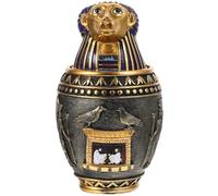 VALICLUD Egyptian Style Small Resin Pet Ashes Urn for Cats and Dogs, Sealed Cinerary Holder Memorial Cremation Container, Delicate Animal Ash Storage Jar for Home Display