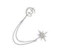 VALICLUD Eight-pointed Brooch Delicate Chain Featuring Zircon Details Creative Lapel Design for Women Jewellery Mother Day