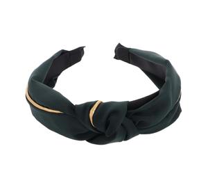 VALICLUD Elegant Gold Edged Headband for Women Comfortable Knot Fabric Hair Band Wide Design for Sun Protection for Parties Holidays and Everyday Fashion