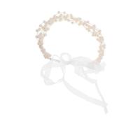 VALICLUD Elegant Pearl Bridal Hairband Lightweight Wedding Headpiece with Flexible Ribbon for Women Brides Versatile Styling for Formal Events and Party Braids