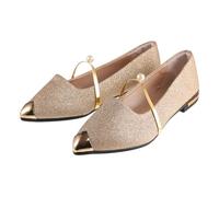VALICLUD Elegant Pearl Pointed Nude Flats for Women Non-Slip Summer Single Shoes Fashionable Dressy Pumps with Easy Design Suitable for Casual and Formal Wear