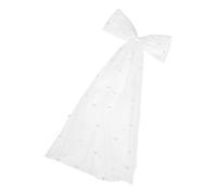 VALICLUD Elegant Pearl Veil Bow Hair Clip for Bride Short Wedding Veil Accessory Classic and Chic Hair Bow for Bridal Look for Special Occasions and Memories