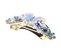 VALICLUD Elegant Rhinestone Butterfly Hair Clip for Women Bling Ponytail Spring Barrette with Dazzling Sparkle Comfortable Secure Hold for Weddings Parties and Everyday Wear