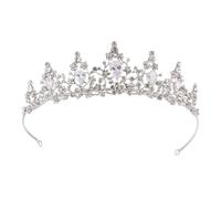 VALICLUD Elegant Silver Rhinestone Bridal Comfortable Wedding Tiara Hair Decor for Women for Formal Occasions Parties and Cosplay