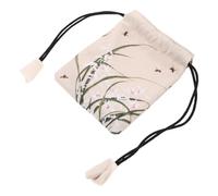 VALICLUD Elegant Small Jewelry Organizer Pouch Fabric Travel Makeup Bag for Prayer Beads and Bracelets Durable Soft Brocade Design for Home and Travel Storage