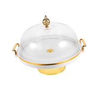 VALICLUD Elegant Transparent Cake Stand with High Footed Base and Dome Cover Luxury Pastry Display Tray for Desserts Snacks Afternoon Tea Storage Wedding and Home Use