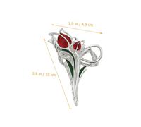 VALICLUD Elegant Tulip Flower Hair Claw Clip for Thick and Hair Strong Hold Jaw Clamp Accessory for Women Silver Clamp for Birthday Wedding Office and Daily Use
