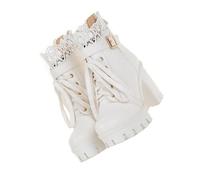 VALICLUD Elegant Women's Short Boots with Comfortable Chunky Heels Breathable PU Material Lace-up Design for Autumn and Winter Fashionable Footwear for Formal and Casual Wear