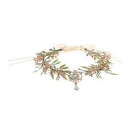VALICLUD Elven Princess Tiara Flower Headband for Women Lightweight Comfortable V-shaped Floral Crown Handmade Elegance for Wedding Cosplay Photography Accessories