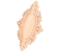 VALICLUD Embossed Wood Applique Wood Carved Onlays Appliques 7.86x4.72x0.31in Simple Installation Strong Structure Oval European Style Artistic Carved Craftsmanship Home Decoration