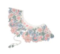 VALICLUD Embroidered Floral False Collar Shawl Detachable Lace Faux Collar Half Shirt Accessory for Women Blouses Sweaters Spring Autumn Fashion