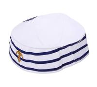 VALICLUD Embroidered Navy Captain Hat for Felt Sailor Costume Accessory with Fine Wheat Fringe Brim for Outdoor Sun Protection for Party Cosplay and Daily Wear