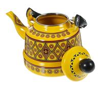 VALICLUD Enamel Stovetop Kettle Yellow Vintage Water Heating Pot Heat Resistant Teakettle for Induction and Gas Stove Reusable Handheld Tea Pot for Brewing and Camping