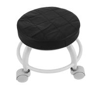 VALICLUD Ergonomic Portable Rolling Foot Rest Stool Wheels, Small Round Spa Pedicure Chair for Salon and Home Use, Black Compact Workshop and Vanity Seat