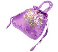 VALICLUD Ethnic Embroidered Drawstring Tote Bag for Women Handcrafted Purse with Large Capacity Traditional Chinese Pattern Suitable for Parties Weddings and Daily Use