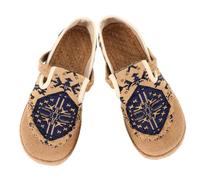 VALICLUD Ethnic Style Embroidered Cotton Linen Cloth Shoes for Women Breathable Non-Slip Flat Casual Footwear with Soft Sole Handmade Summer Girl Flats for Daily Wear and Shopping Dark Blue