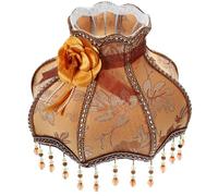 VALICLUD European Retro Cloth Lampshade with Tassels for Table and Floor Lamps Victorian Style Vintage Lamp Shade Elegant Beaded Design for Bedroom and Living Decor